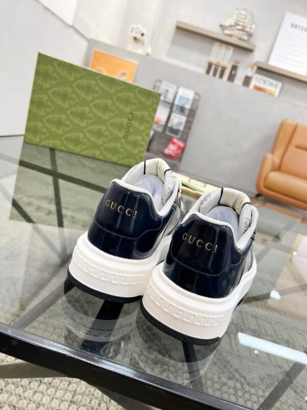 GCCI Low-Top Monogram Trainers with Contrast Panels - Black