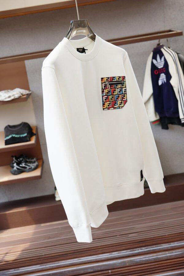 FND Crew Neck Jumper with Contrast Zip Pocket Detail