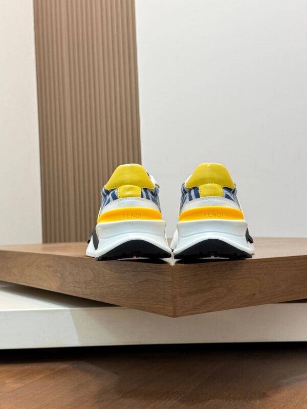 FND Chunky Trainers with Yellow Accents -  Navy/White