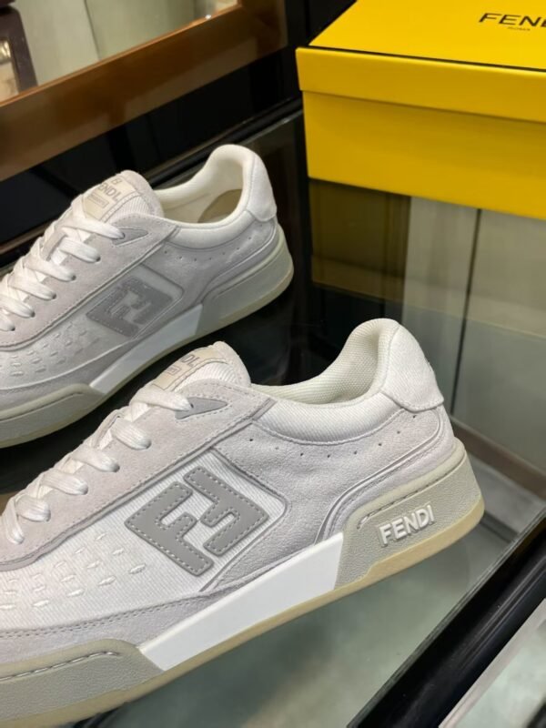 059ca8be FND Low-Top Trainers with Logo Panel - White/Light Grey