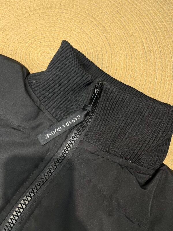 CG Puffer Jacket with Ribbed Collar - Black