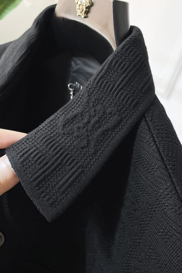 FND Textured Button-Front Jacket - Black