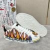 DG White Low-Top Trainers with Multicolour Graphic Prints