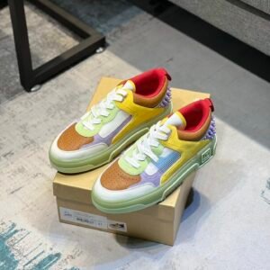 CLB Trainers with Multicolour Panel Details and Studded Heel