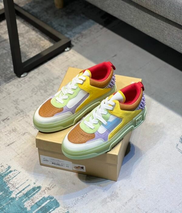 CLB Trainers with Multicolour Panel Details and Studded Heel