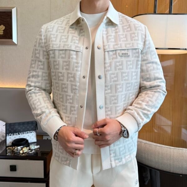 FND Textured Jacquard Jacket - White