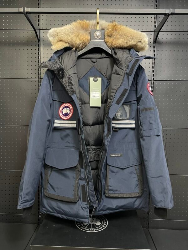 CG Utility Parka Coat with Fur-Trim Hood - Navy Blue