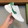 GCCI Trainers with Contrast Panels and Textured Sole - White/Green