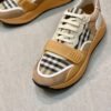 BRBY Trainers with Check Panel and Strap - Camel