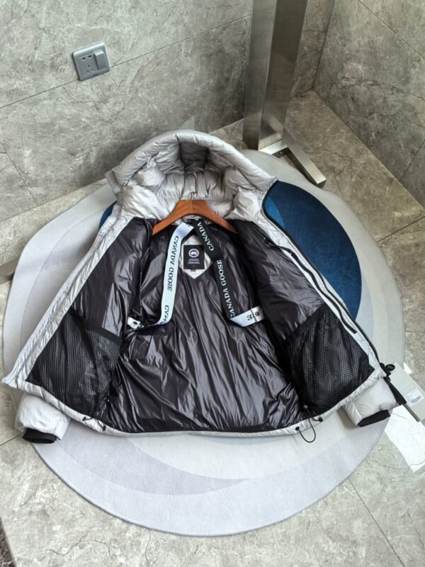 CG Hooded Zip-Up Puffer Jacket - Silver Grey