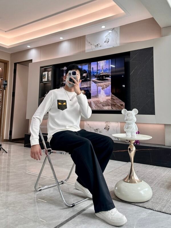 094b1d77 FND Crew Neck Jumper with Graphic Eye Motif - White