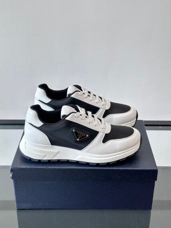 PRADA Low-Tap Trainers with Black and  White Contrast Panels
