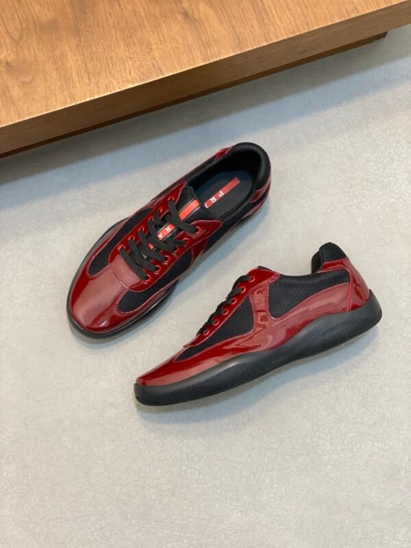 0a7b43bb PRDA Trainers with Mesh and Contrast Smooth Overlays - Burgundy