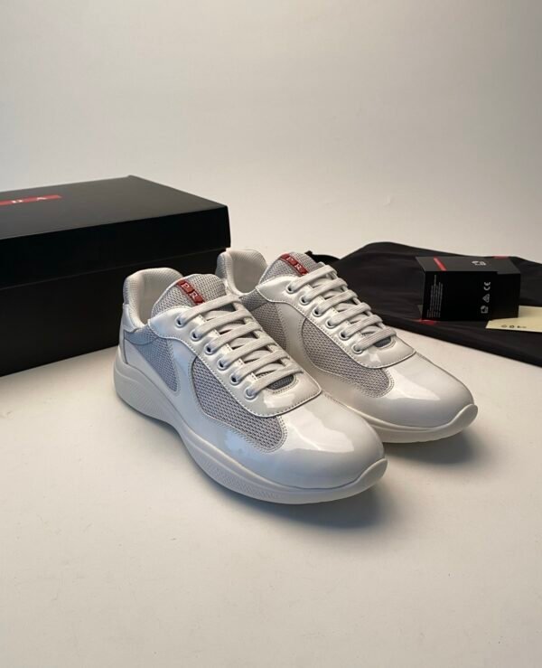 0e880943 PRDA Trainers with Mesh Panels and Contrast Smooth Overlays - White