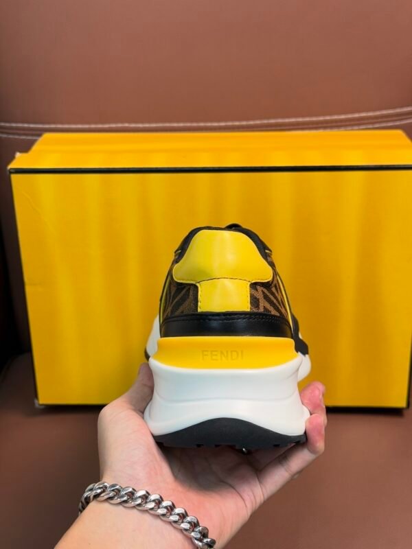 FND Monogram Trainers with Yellow Details - Black/Brown