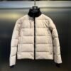 CG Puffer Jacket with Ribbed Collar - White