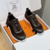 HRMS Leather & Suede Trainers – Brown with Black Accents