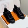 1 HRMS Leather & Suede Trainers – Triple Black