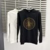 BLMN Paris Gold Logo-Print Long-Sleeve Tee Jumper