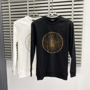 BLMN Paris Gold Logo-Print Long-Sleeve Tee Jumper