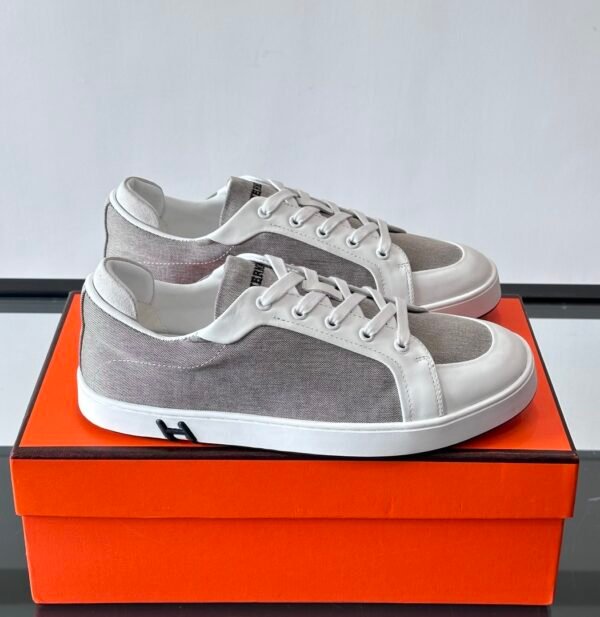 HRMS Low-Top Skate Canvas & Leather Trainers - Grey