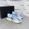 AMR Mesh & Suede Bone Runner Trainers – Neon Blue & White