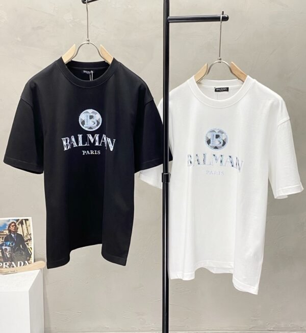 BLMN Paris Rhinestone Details Logo-Print T-Shirt