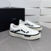 AMR Low-Top Leather Skel Trainers – White & Black Accents