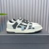 AMR Skel Leather Trainers – Light Grey with Black Accents