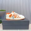 AMR Skel Leather Trainers – White with Orange Accents