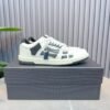 AMR Skel Leather Trainers – White with Black Accents