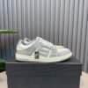 AMR Skel Leather Trainers – White with Grey Panels