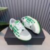 AMR Skel Leather Trainers – White with Green Accents