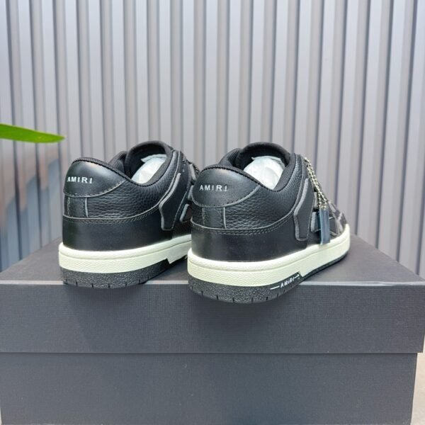 1 AMR Skel Leather White Mid Sole Trainers – Black