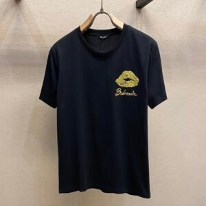 BLMN Gold Logo Kiss Print T-Shirt – Black