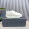 AMR Stars Court Low Mesh & Leather with Glitter Trainers - Alabaster