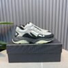 AMR Mesh Suede & Leather Bone Runner Trainers – Grey Black & White