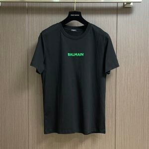 BLMN Bright Green Logo-Print Crewneck T-Shirt - Black