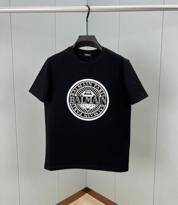 1 BLMN Paris Coin Logo Flocked T-Shirt - Black