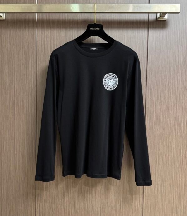 BLMN Paris Logo Patch Crewneck Long-Sleeve Jumper - Black