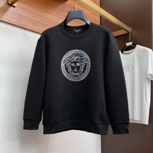 VRSC Silver Medusa Medallion Print Cotton Jumper - Black