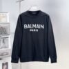 BLMN Logo Print Crewneck Long-Sleeves Tee Jumper - Black