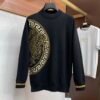 VRSC Embroidered Medusa Motif Greca Border Knit Jumper - Black