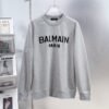 1 BLMN Logo Print Crewneck Long-Sleeves Tee Jumper – Light Grey
