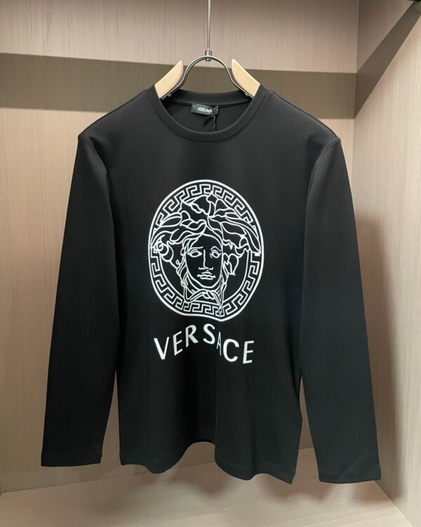 VRSC White Medusa Head Motif Cotton Crewneck Jumper – Black