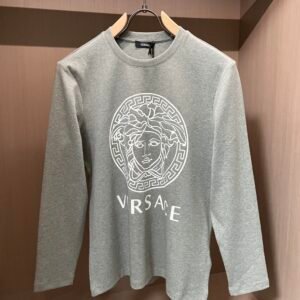 VRSC White Medusa Head Motif Cotton Crewneck Jumper – Grey