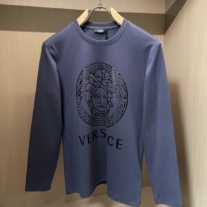 VRSC Metallic Medusa Head Print Cotton Jumper - Blue