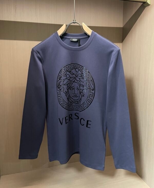 VRSC Metallic Medusa Head Print Cotton Jumper - Blue