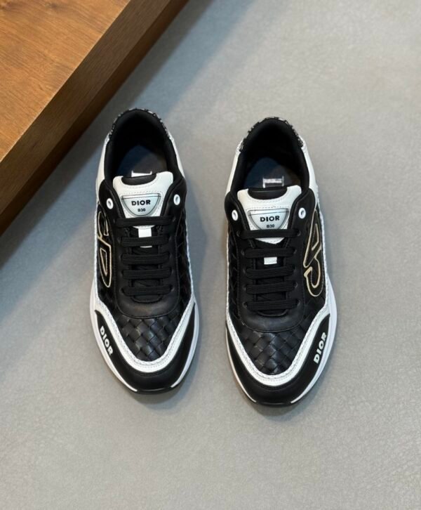 DXR CD Leather Trainers – Black & White