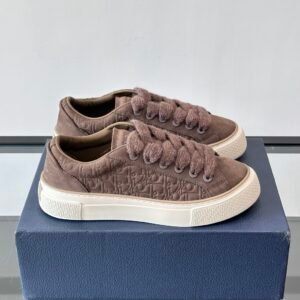 DXR CD Spin Suede & Oblique Canvas Trainers – Brown